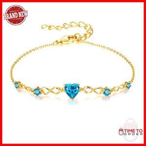 Sterling Silver Infinity Heart Charm Bracelet Adjustable Link Elegant Minimal